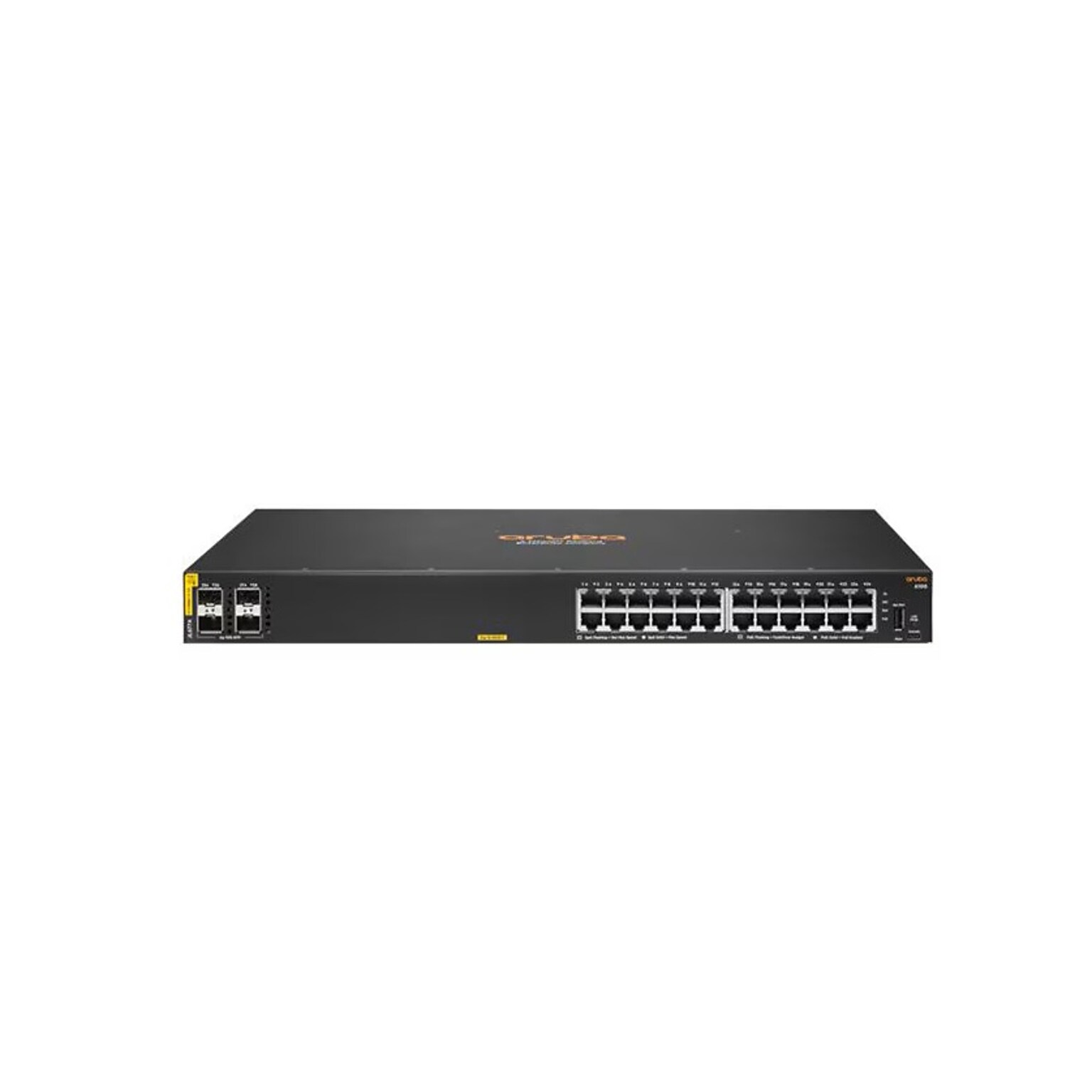 HPE Aruba 6100 24 Gigabit Ethernet  PoE Managed Switch, 1000 Mbps, Gray (JL677A#ABA)