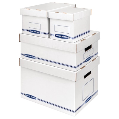 Bankers Box Organizer Medium-Duty Storage Boxes with Lift-Off Lid,12/Carton (4662401)