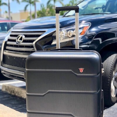 DUKAP Rodez 24" Hardside Suitcase, 4-Wheeled Spinner, TSA Checkpoint Friendly, Black (DKROD00M-BLK)
