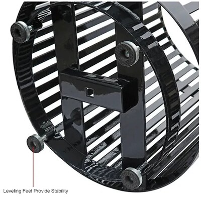 Global Industrial Outdoor Heavy-Duty Slatted Steel Trash Can w/ Door, 36 Gal., Black (641630BK)