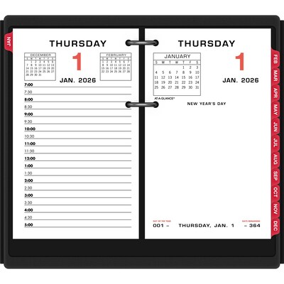 2026 AT-A-GLANCE 6" x 3.5" Daily Desk Calendar Refill Pages, White/Black (E017-50-26)
