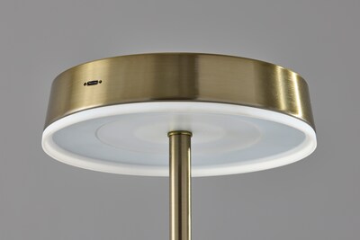 Adesso Mira 55" Antique Brass Floor Lamp with Disc-Shaped Shade (2612-21)