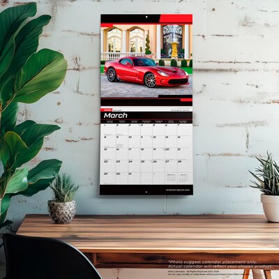 2026 Plato American Sports Cars 12" x 12" Monthly Wall Calendar (9798330701896)