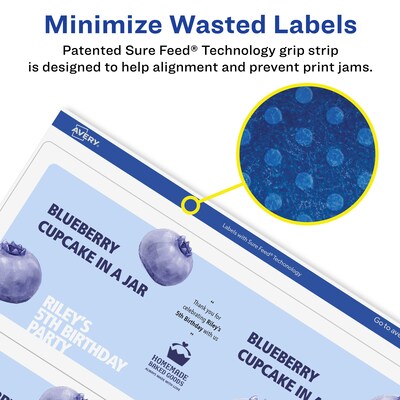 Avery Laser/Inkjet Rectangle Multipurpose Labels, 3-1/4" x 8-3/8", White, 300 Labels/Box (94251)