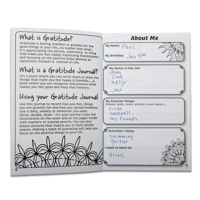 S&S Color-Your-Own Gratitude Guided Journal, 6 x 9, White, 100 Pages, 12/Pack (PE224712)