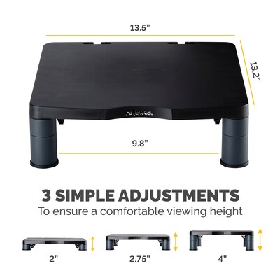 Fellowes Standard Adjustable Monitor Riser, Up to 42", Graphite (9169301)