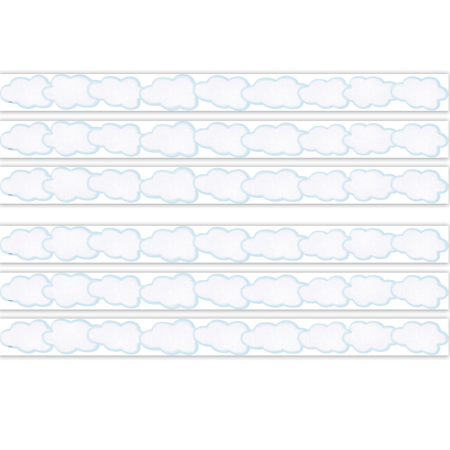 Teacher Created Resources Die-Cut Border Trim, 2.75 x 2.92, Clouds, 12/Pack, 6 Packs/Bundle (TCR9240-6)