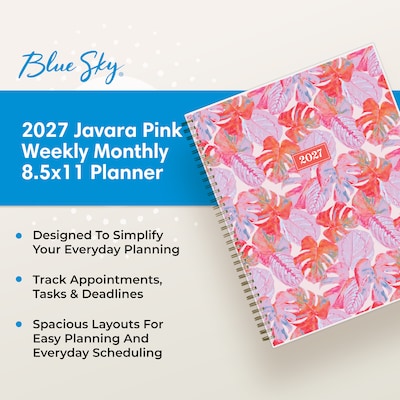 2027 Blue Sky 8.5" x 11" Weekly & Monthly Planner, Pink (164278)