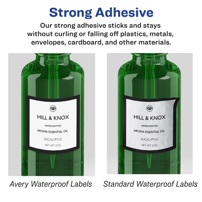 Avery Laser/Inkjet Decorative Edge Waterproof Multipurpose Labels, 1.625"  x 1.625", White, 500/Pack (94110)