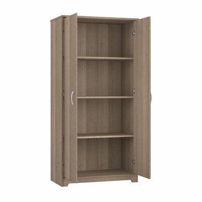 Bush Furniture Cabot 61"H Tall Storage Cabinet with 4 Shelves, Ash Gray (WC31299)