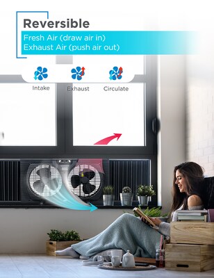 Black & Decker 9" Twin Window Fan, 2-Speed, Black (BFW9MB)