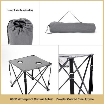 Arrowhead Outdoor Folding Camping Table with Carry Bag, Gray (TSRTKKS0230U)