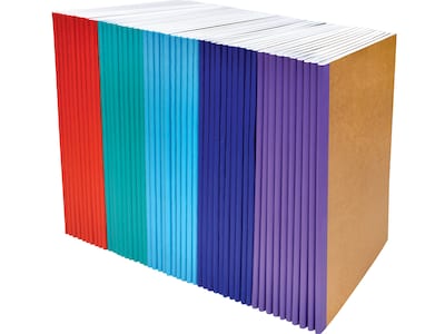 Better Office Composition Notebooks, 5.5 x 8.3, 30 Sheets, Assorted Colors, 50/Pack (25032-50PK)