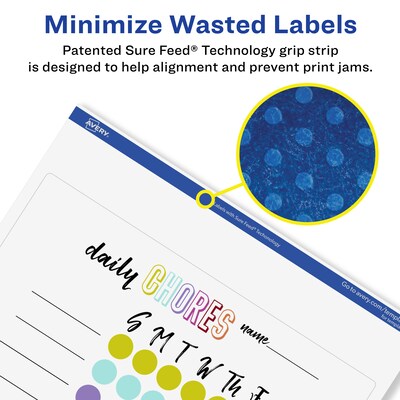 Avery Laser/Inkjet Square Multipurpose Labels, 8" x 8", White, 100 Labels/Box (94108)