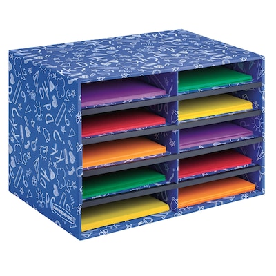 Bankers Box Classroom Collection 10-Compartment Mail Sorters, 19.5" x 12.375", Blue (3384201)