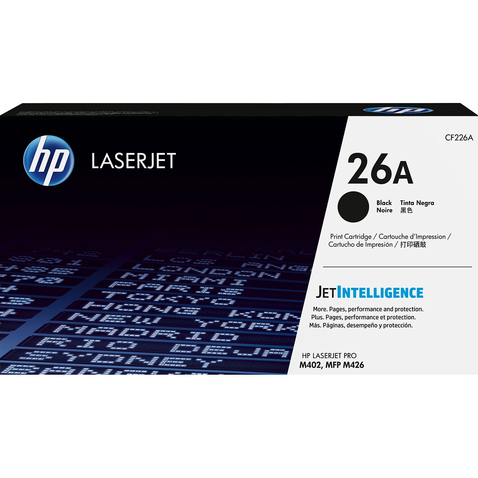 HP 26A Black Standard Yield Toner Cartridge, Prints Up to 3,100 Pages (CF226A)