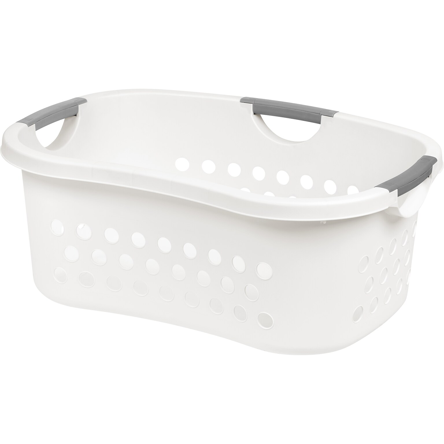 Iris 12.68-Gallon Laundry Basket, Plastic, White, 2/Pack (580011)