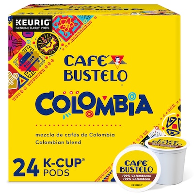 Cafe Bustelo 100% Colombian Coffee Keurig® K-Cup® Pods, Medium Roast, 24/Box (6107)