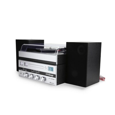 Victor Geneva 5-in-1 Music Center with Bluetooth, CD Player, FM Radio, USB, AUX, Remote Control, and Detached Stereo Speakers