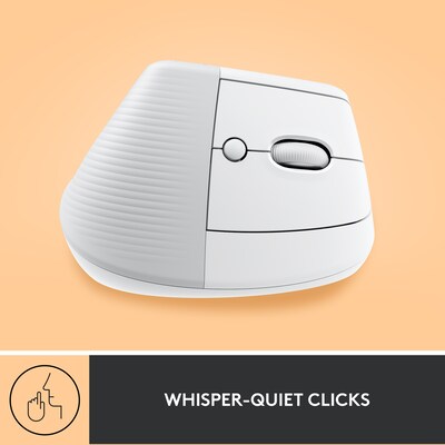 Logitech Lift for Business Wireless Ergonomic Vertical Optical Bluetooth & USB Mouse, Off-White (910-006469)
