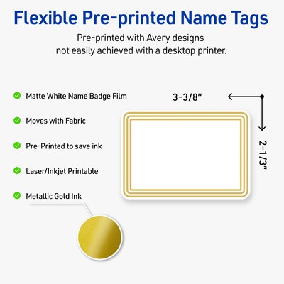Avery Laser/Inkjet Rectangle Multipurpose Labels, 2-1/3 x 3-3/8, White, 80/Pack (S00-EXZ)