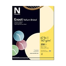 Neenah® 67-lb. Exact Vellum Bristol Card Stock, 8-1/2 x 11, Letter, Ivory, 250/Pack