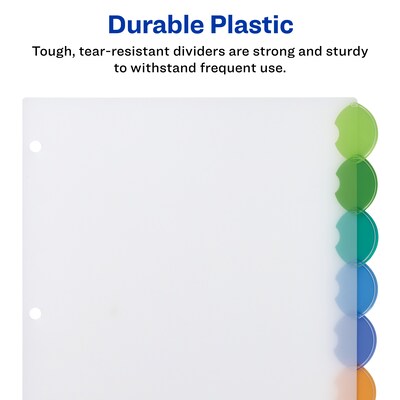 Avery Style Edge Insertable Plastic Dividers, 8 Tabs, Multicolored (11201)