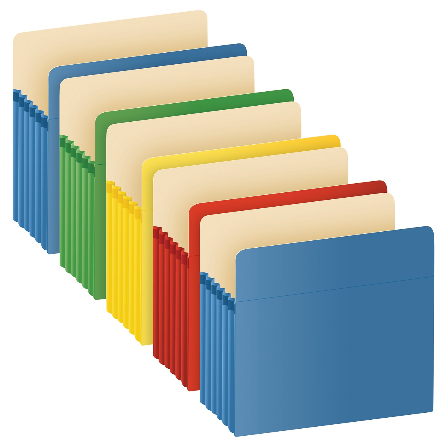Pendaflex File Pocket, 5 1/4 Expansion, Letter Size, Assorted Colors, 5/Pack (1534G5ASST)