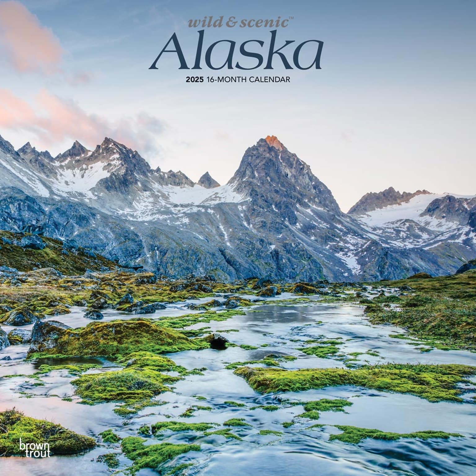 2025 BrownTrout Alaska Wild & Scenic 12 x 24 Monthly Square Wall Calendar (9781975474430)