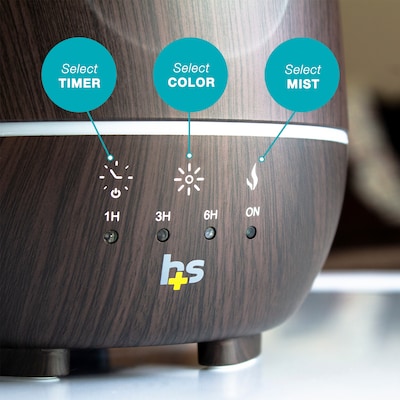 HealthSmart Evaporative Cool Mist Tabletop Humidifier, 500mL, Brown (40-500-037)