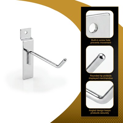 Azar 4" Metal Wire Slat Wall Hook, 50/Pack (700864-50PK)