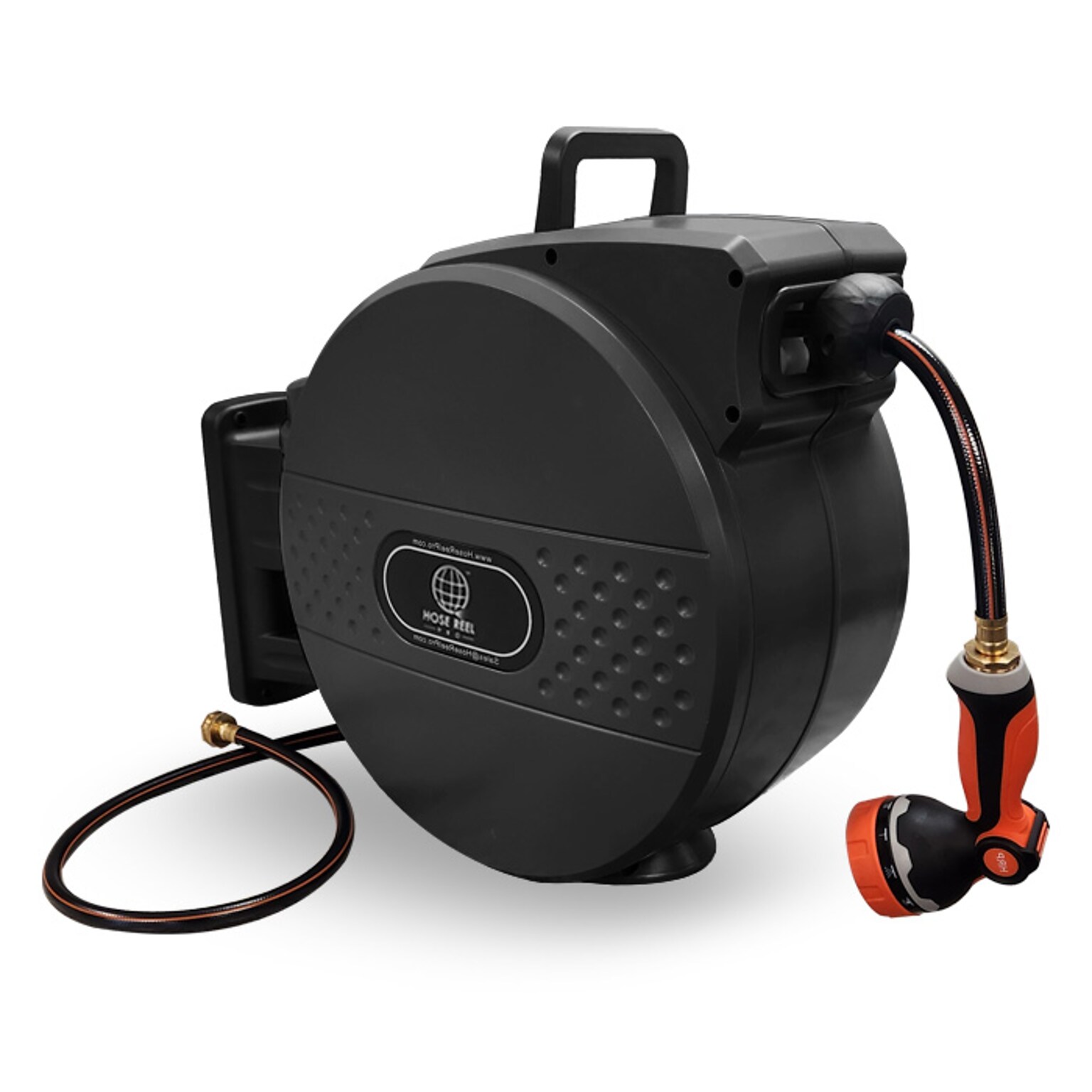 Hose Reel Pro Heavy Duty Retractable Garden Hose Reel, 1/2 x 100, Black (GHR-1/2-BK-100)