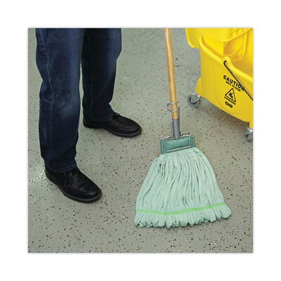 Boardwalk Microfiber Looped-End Wet Mop Head, Large, Green, 12/Carton (BWKMWTLGCT)