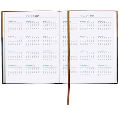 2027 Excello Brands 8" x 10" Weekly & Monthly Planner, Paperboard Cover, Brown/Black (NRY27-PK810-BN)