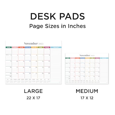 2025-2026 TF Publishing Rainbow Blocks 17" x 12" Academic Monthly Desk Pad Calendar (AY26-8504)