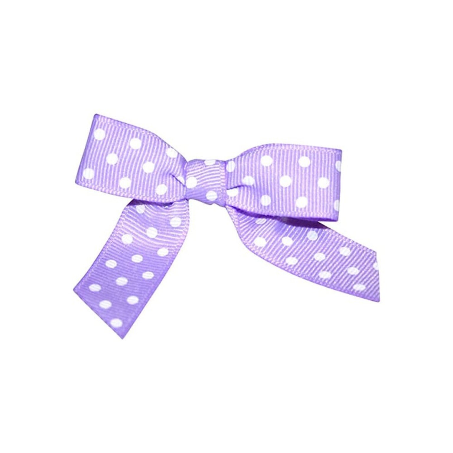 JAM Paper Grosgrain Bows, Orchid with White Polka Dots, 100/Pack (52640349337)