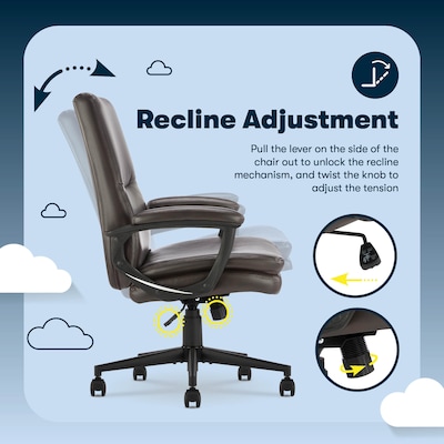 Serta Comfort Modern Ergonomic Bonded Leather Swivel Executive Chair, Brown (CHR10132B)