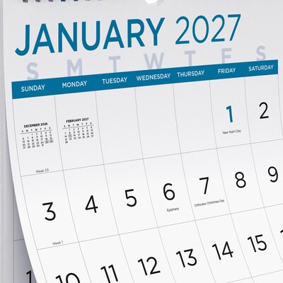 2027 Blueline Large Print 12" x 17" Monthly Wall Calendar (C173106-27)