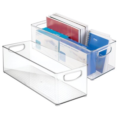 iDesign Plastic Stackable Pantry Bin - Storage Bin with Handles for Kitchen Organization- Ideal for Cabinets or Fridges