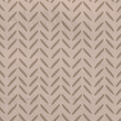 Party City Herringbone Beverage Napkin, 2-Ply, Taupe, 40 Napkins/Pack (AM600004)