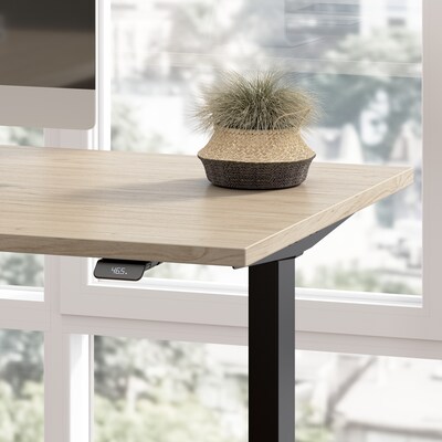 Bush Business Furniture Move 60 Series 60"W L Shaped Adjustable Standing Desk, Natural Elm (M6SL6078NEBK)