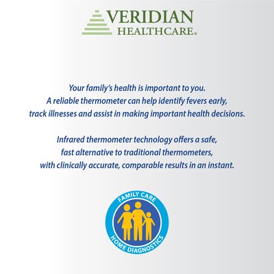 Veridian Non Contact Infrared Digital Temporal Thermometer, White (09-183)