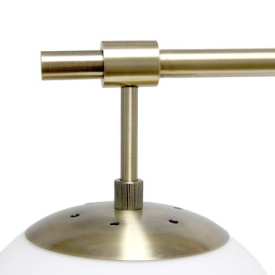 Lalia Home Studio Loft 21" White Globe Shade Table Desk Lamp With Marble Base and Antique Brass Arm (LHT-5064-AB)