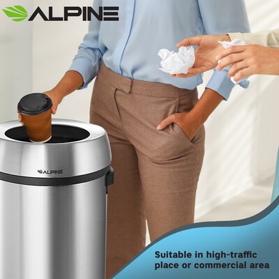 Alpine Industries Stainless Steel Trash Can, 17 Gallon (470-65L)