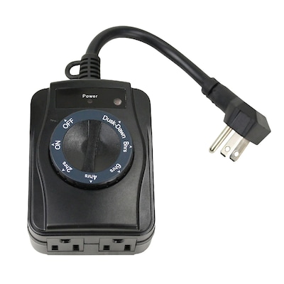 PRIME 2-Outlet Outdoor-Rated Countdown Timer, 0.5, Black (TNOCD002)