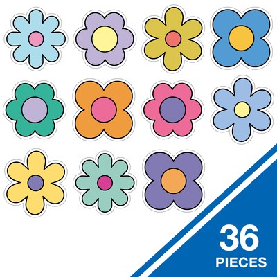 Carson-Dellosa Happily Ever Elementary Retro Remix Groovy Flower Cutouts (120656)