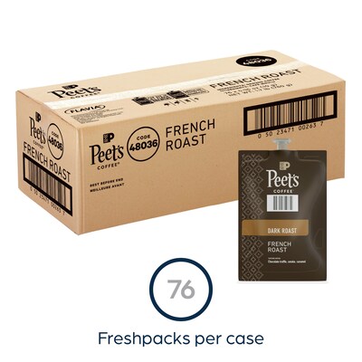 Peet's Coffee French Roast Coffee Flavia Freshpacks, Dark Roast, 76/Carton (LPC00263)