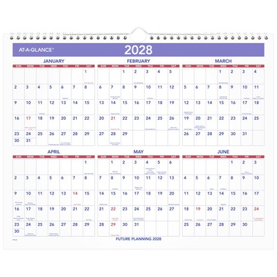 2027 AT-A-GLANCE 15" x 12" Monthly Wall Calendar, White/Purple (PM8-28-27)