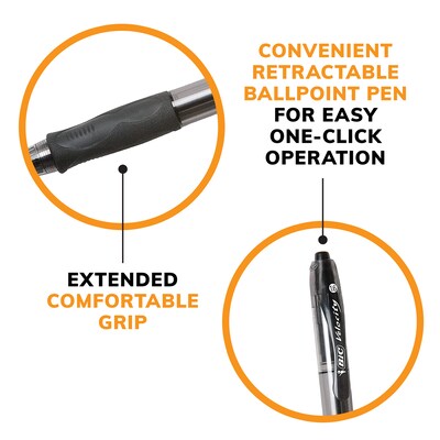 BIC GLIDE Bold Retractable Ballpoint Pen, Bold Point, 1.6mm, Black Ink, Dozen (VLGB11-BLK)
