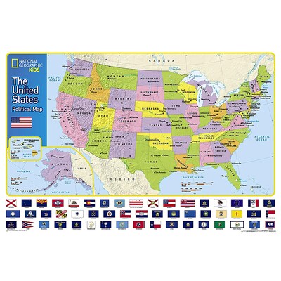 National Geographic World and United States for Kids, Poster Size, Map Pack Bundle, 36" x 24" (NGMRE01021233B)